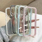 Candy Color Frame Clear Case for iPhone 11 12 13 14 15 16 17 Pro Max