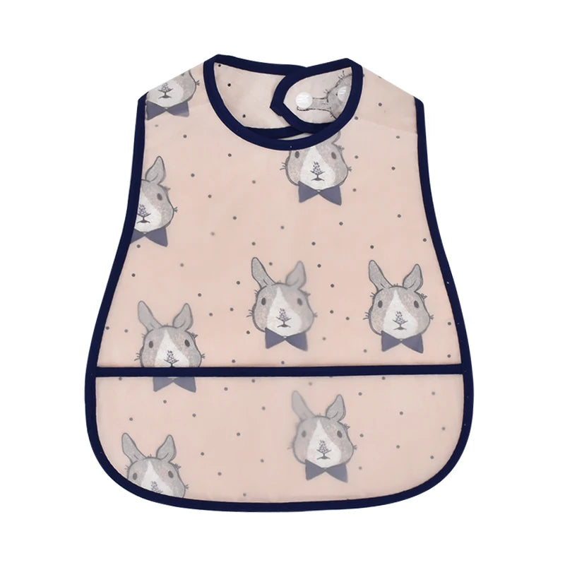 Cartoon EVA Waterproof Baby Bib with Pocket Feeding Apron