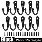 Alloy Wall Hooks with Screws Coat, Towel & Bag Hanging Hooks