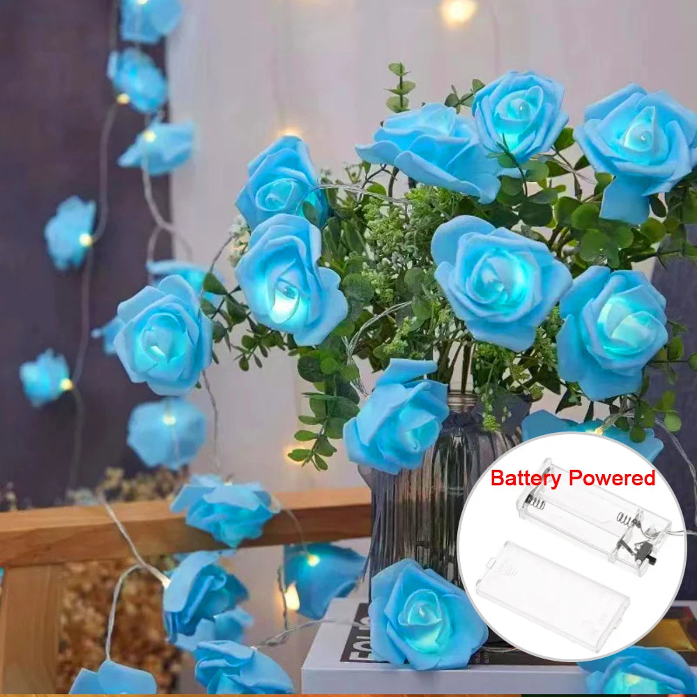 Rose Flower LED Fairy Lights USB String Decoration