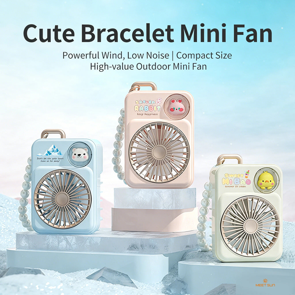 MEET SUN Mini Handheld Fan UK USB Rechargeable Cooling Fan