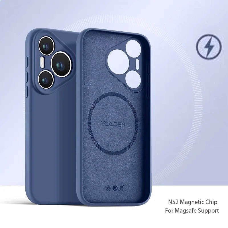 Magnetic Liquid Silicone Case for Huawei Pura 80 70 P60 Nova 14 Pro