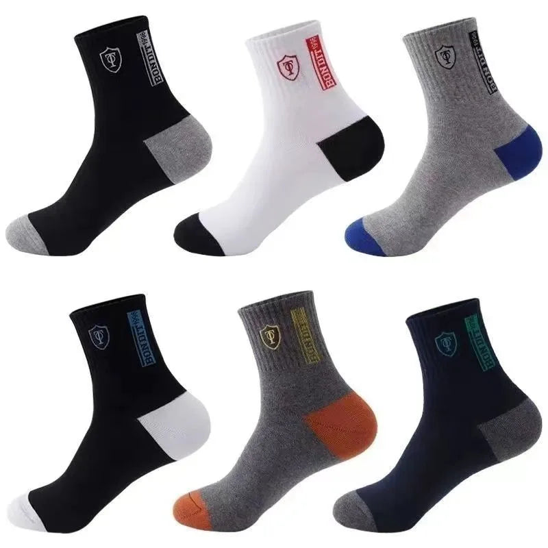 5/10 Pairs Men's Basketball Crew Socks Breathable Odor-Control