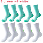 Men Cushioned Basketball Socks Long Breathable Badminton Sports Crew