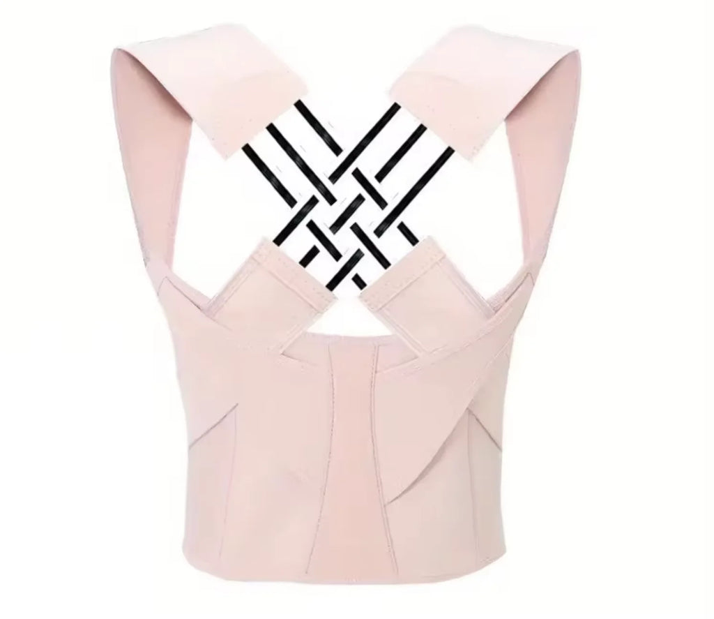 Black Posture Corrector Belt Adjustable Back Brace Shoulder Support