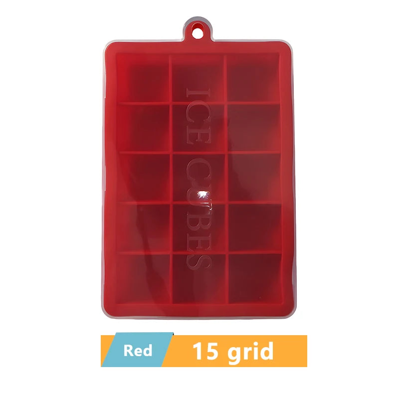 Large Silicone Ice Cube Tray Jumbo Square Ice Maker Mold (4–24 Grid)