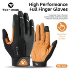 WEST BIKING Breathable Full Finger Cycling Gloves MTB Gym