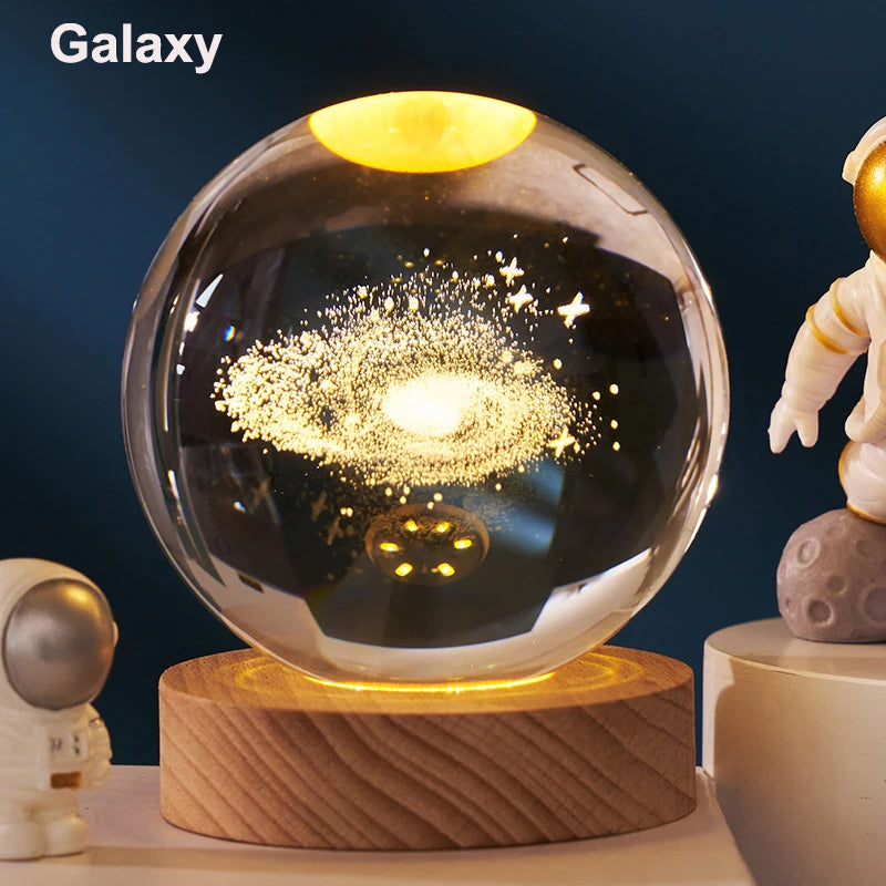 3D Solar System Crystal Ball LED Decoration Lamp