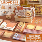 INS Capybara 4-Layer Large Pen Bag Pencil Case