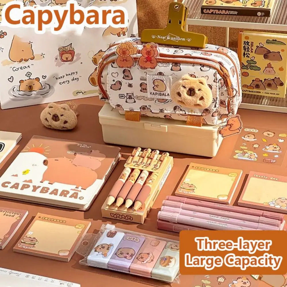 INS Capybara 4-Layer Large Pen Bag Pencil Case