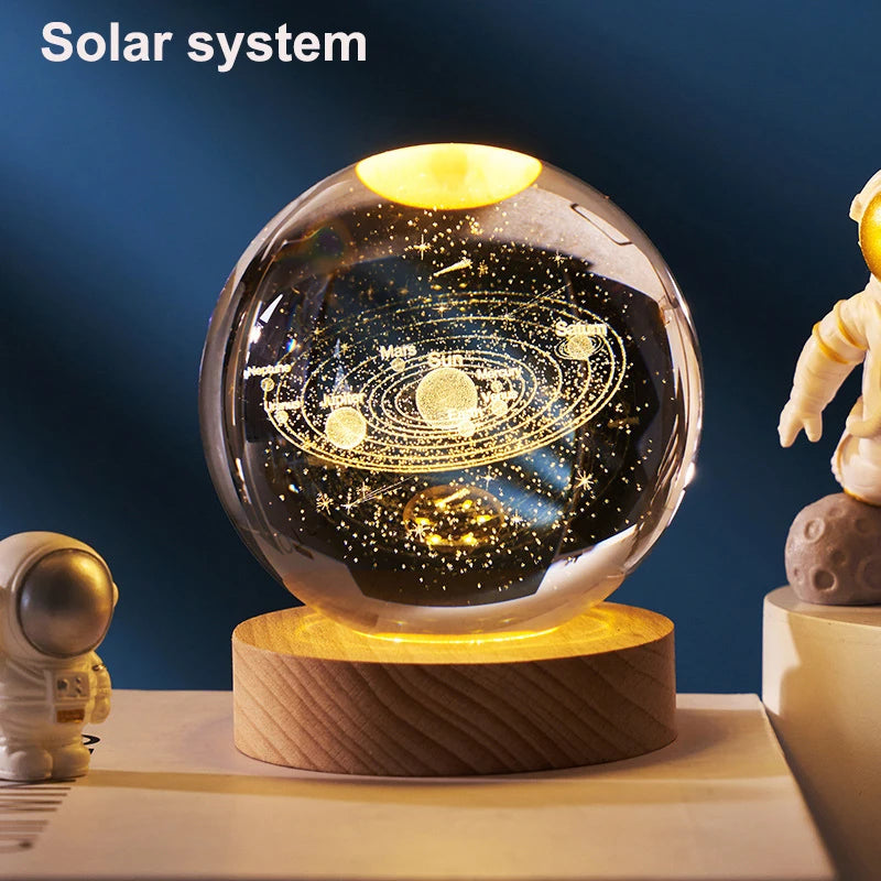 3D Solar System Crystal Ball LED Decoration Lamp