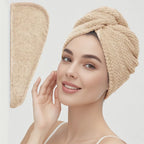 Absorbent Hair Towel Wrap Button Fast Dry Hair Turban for Women
