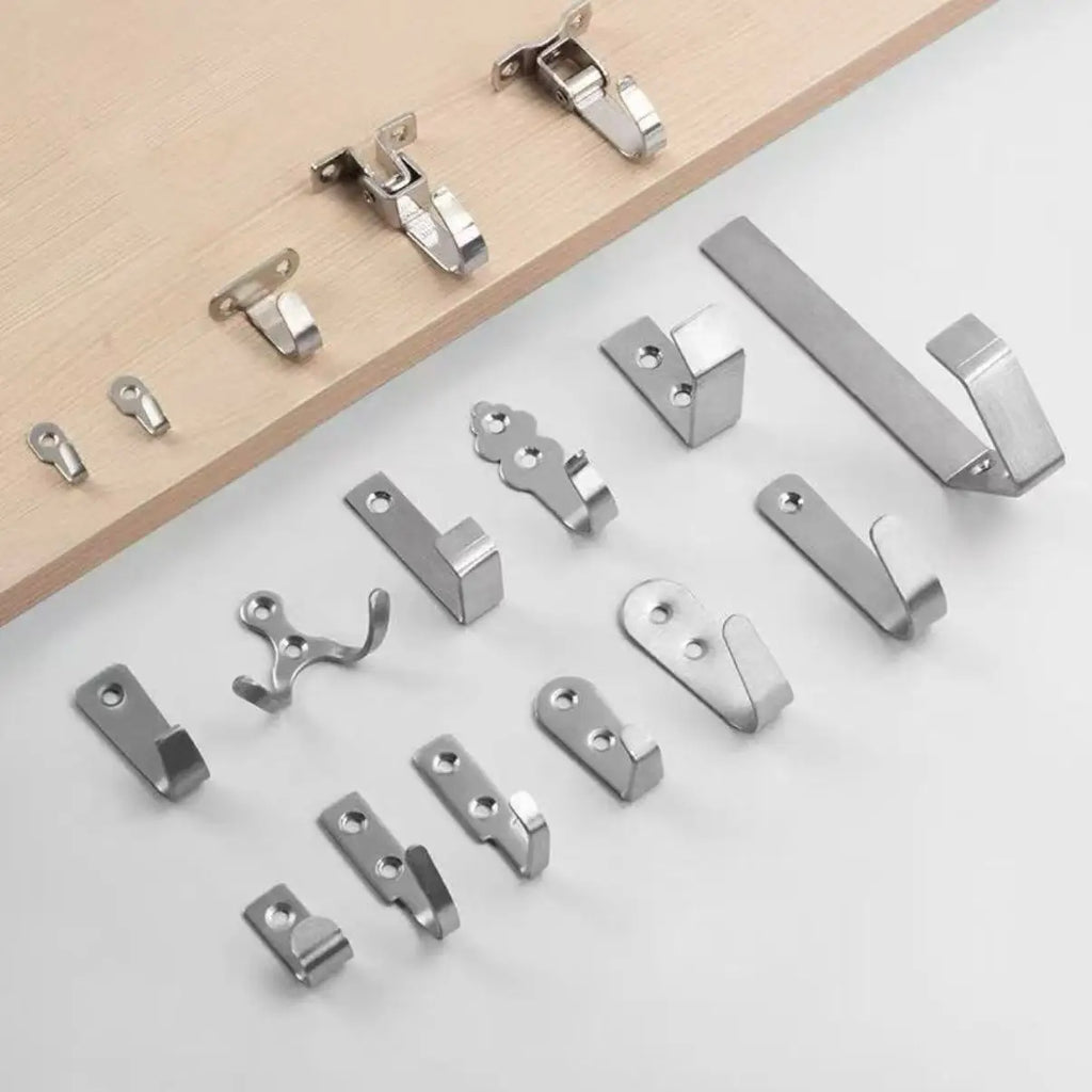Mini Stainless Steel J Hooks Wall-Mounted Storage Hooks Set