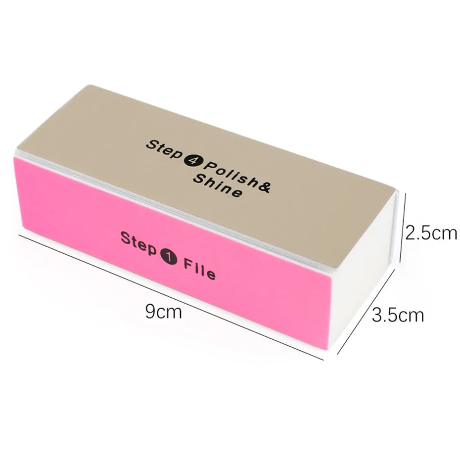 4 Sides Sponge Nail Buffer Professional Manicure Polishing Block