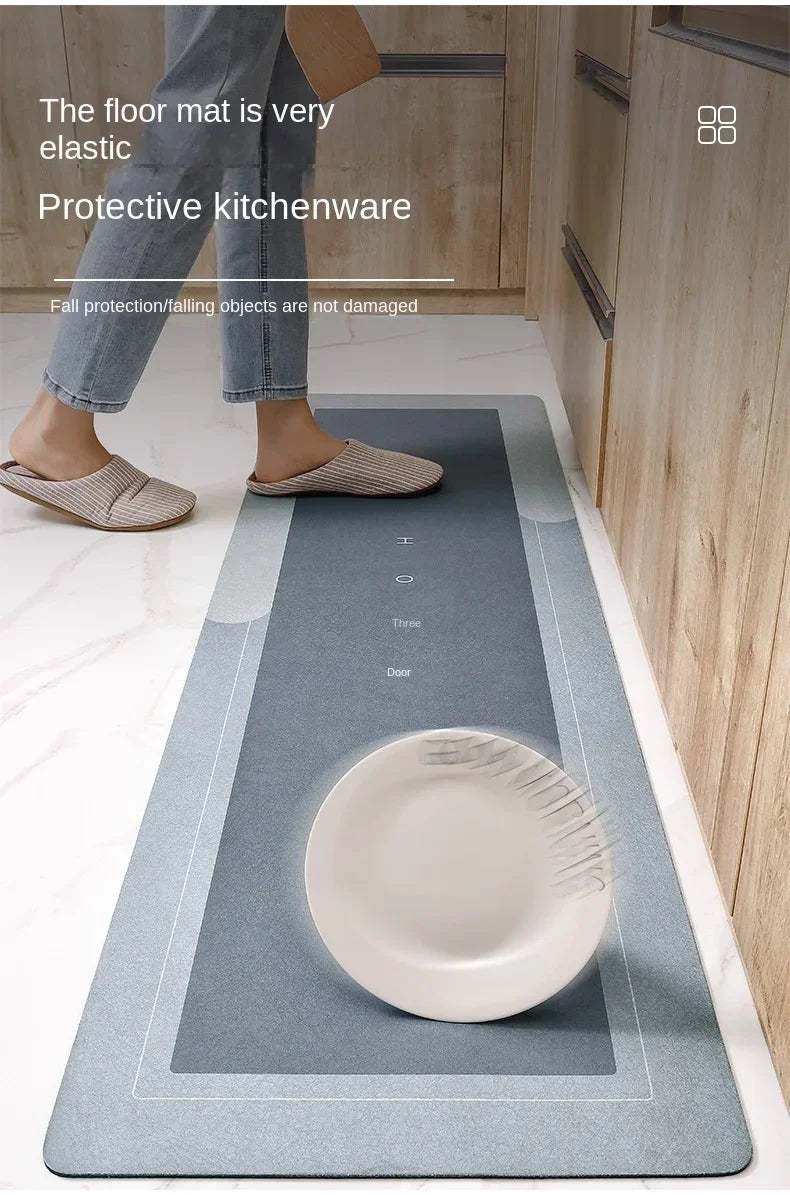Diatomite Kitchen Rug Super Absorbent Non-Slip Long Floor Mat