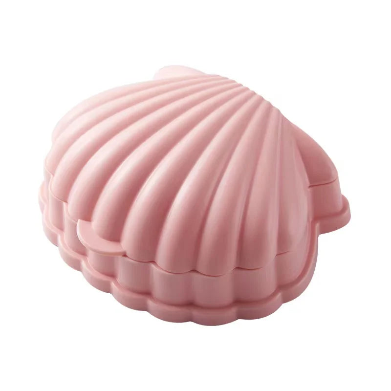 Seashell Soap Box – Double Layer Drain Soap Holder for Bathroom & Travel
