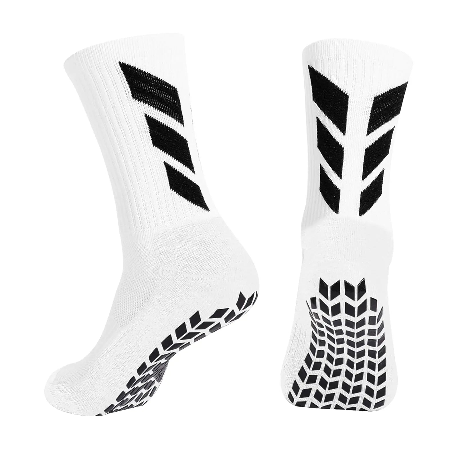 Men Anti Slip Football Socks Sports Grip Training Yoga Socks