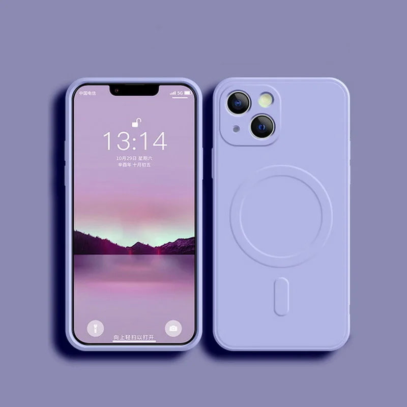 MagSafe Silicone Case for iPhone 11 12 13 14 15 Pro Max XR XS