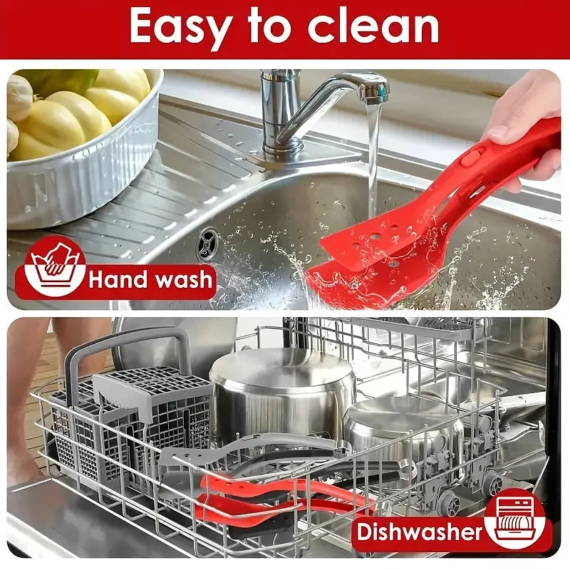 Silicone Kitchen Tongs UK Non-Stick Cooking Turner & BBQ Tool