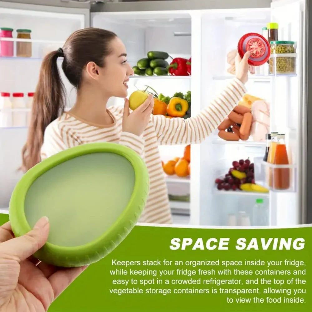 Silicone Fruit & Vegetable Storage Box Stackable Leakproof Food Container Set