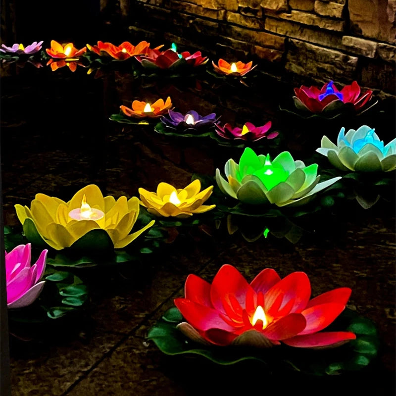 LED Floating Lotus Flower Lights for Pool & Garden Decor