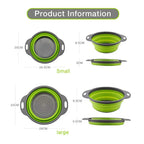 Silicone Folding Drain Basket Vegetable & Fruit Washing Strainer Kitchen Tool
