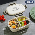 WORTHBUY 800ML Lunch Box Removable 3 Compartment Microwave Bento Box