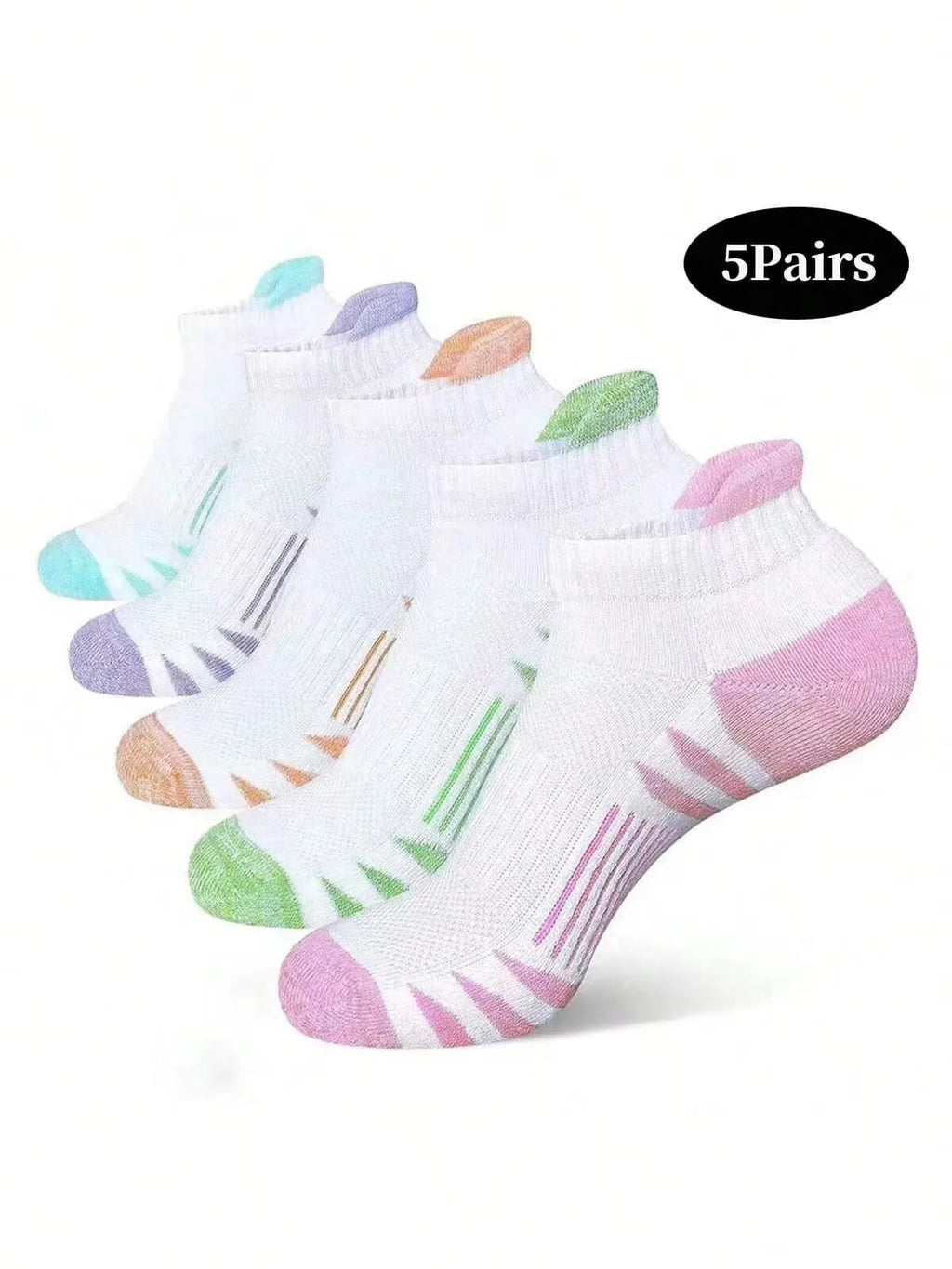 5 Pairs Men Ankle Socks Breathable Lightweight Casual Summer Trendy
