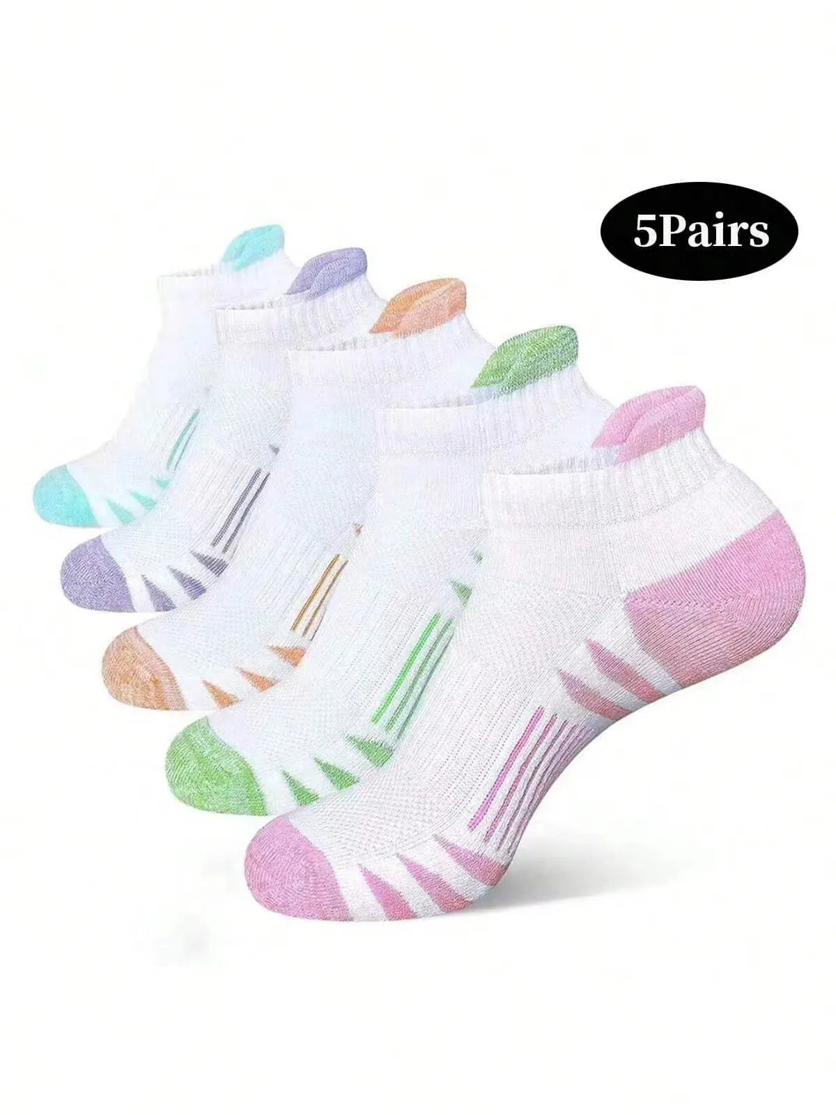 5 Pairs Men Ankle Socks Breathable Lightweight Casual Summer Trendy