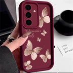 Gold Butterfly TPU Case for Samsung Galaxy S22 S23 S24 S25 S26