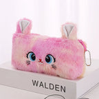 Kawaii Cat Plush Pencil Case Cute Fluffy Large Capacity Pen Bag