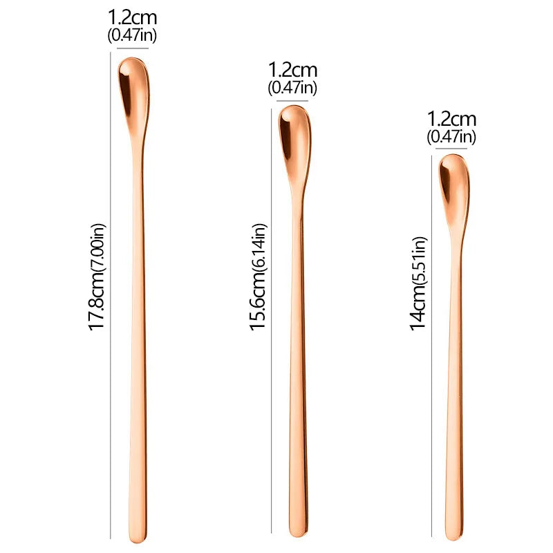 3PCS Stainless Steel Stirring Spoon Set Coffee Tea Dessert Spoons