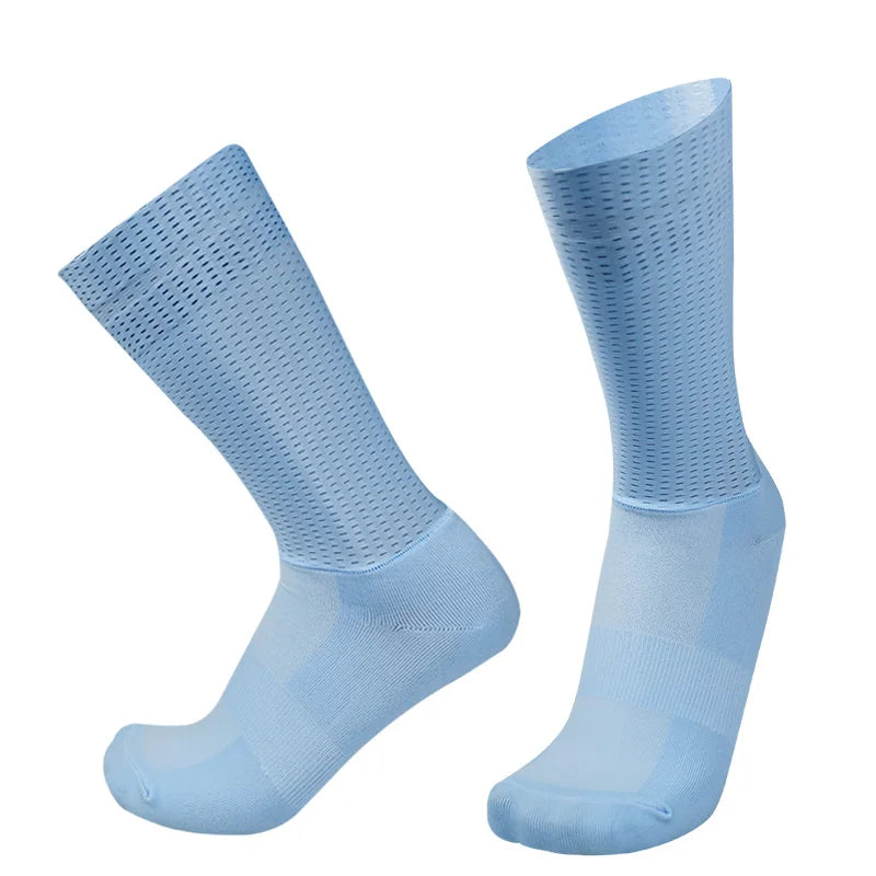 Pro Team Aero Cycling Socks Men Anti Slip Silicone Grip Bike