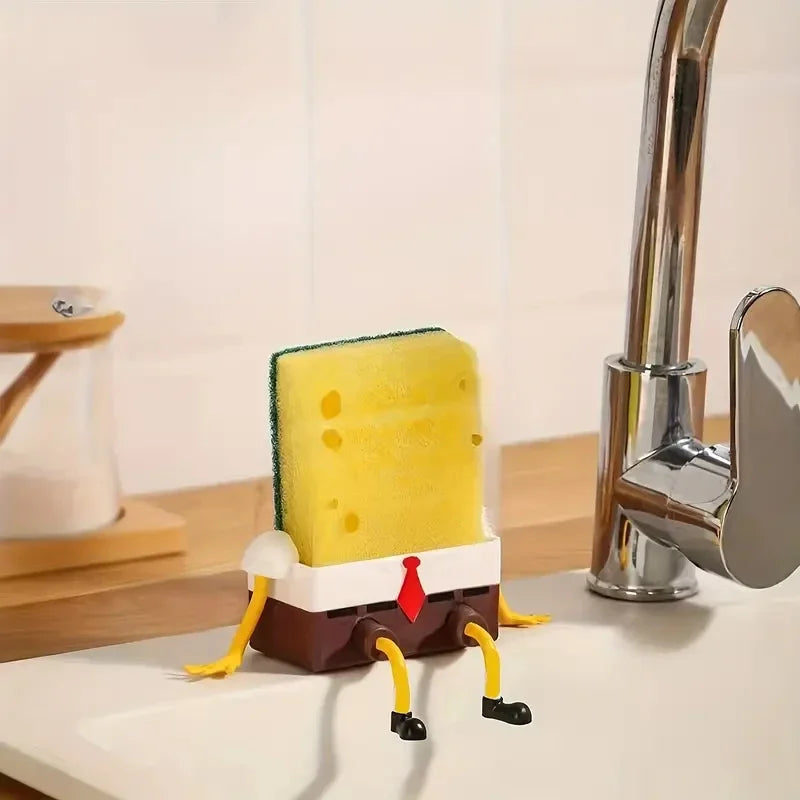 Kitchen Sink Drainage Rack Wall-Mounted Sponge & Brush Holder Secondary image