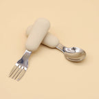 Silicone Handle Baby Spoon & Fork Set 304 Stainless Steel Feeding
