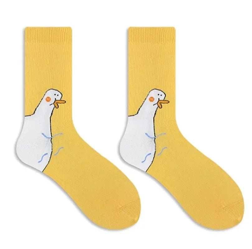 Funny Crazy Goose Cotton Socks Animal Novelty Socks Men Women