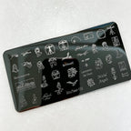 MouTeen263 Nail Stamping Plate Cursive Letter Nail Art Template