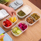 Double Compartment Food Storage Box Sealed Plastic Snack Lunch Container