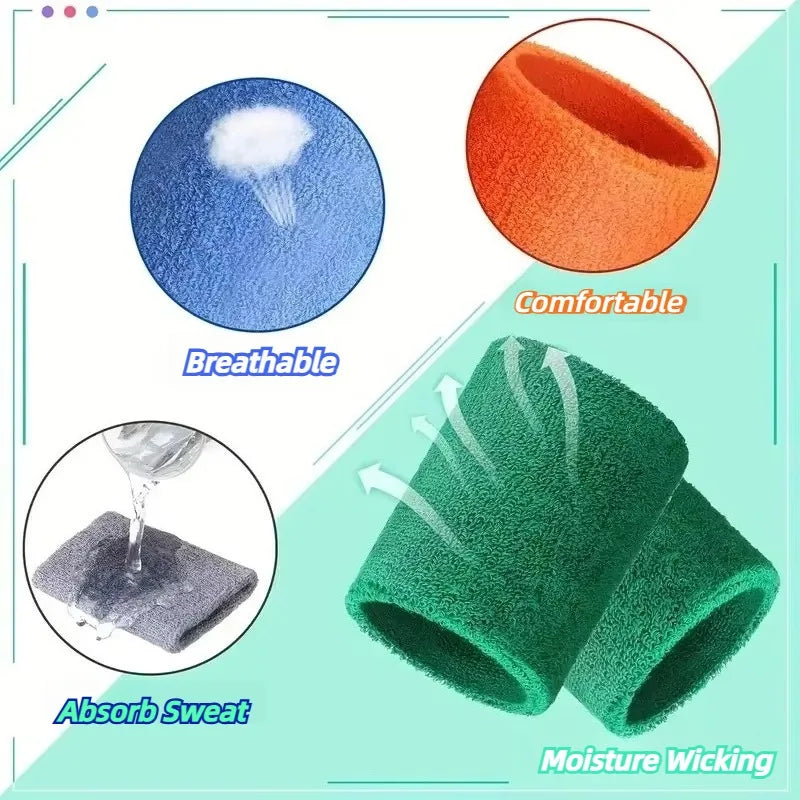 Sports Sweatbands Wrist Band Tennis Basketball Gym Padel Wrap