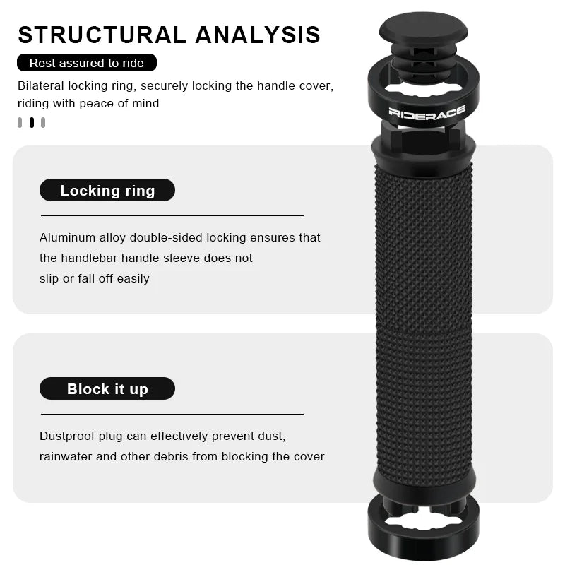 Ergonomic MTB Bike Grips Bilateral Lock Non-Slip Shockproof Rubber
