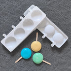 4 Hole Silicone Ice Cream Mold – Semi-Circular DIY Ice Cream Tray Maker