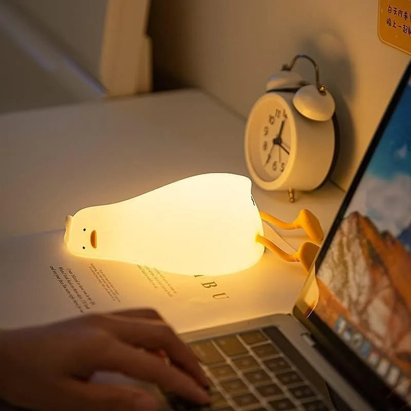 LED Duck Night Light Rechargeable Silicone Bedside Lamp