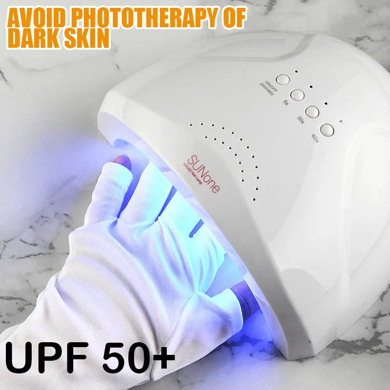 UPF 50+ Nail Art Gloves UV Protection Gloves for Gel Nail Lamp