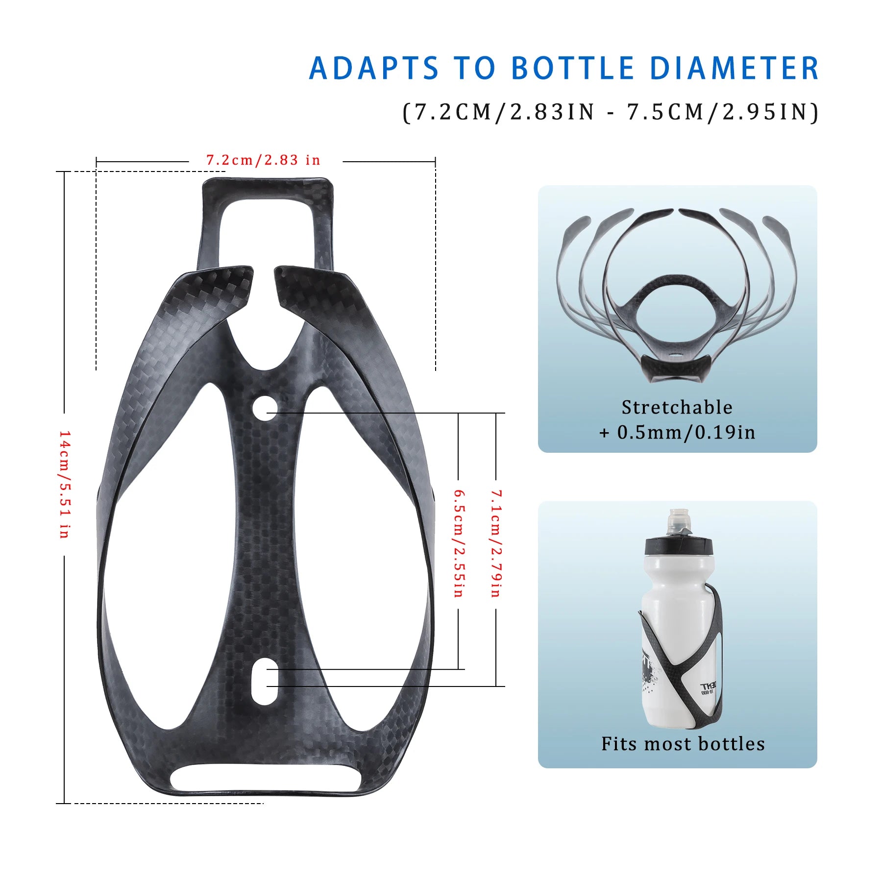 3K Carbon Fiber MTB Road Bike Bottle Cage Ultra Light Holder