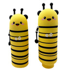Cute Animal Silicone Pencil Case 2-in-1 Zipper Pen Pouch