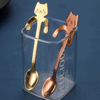 Cute Cat Shape Stainless Steel Coffee Spoon Mini Dessert Teaspoon