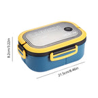Portable Double Layer Lunch Box Microwave Safe Bento Food Container with Cutlery