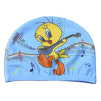 Kids Cartoon Swimming Cap Elastic Fabric Swim Hat