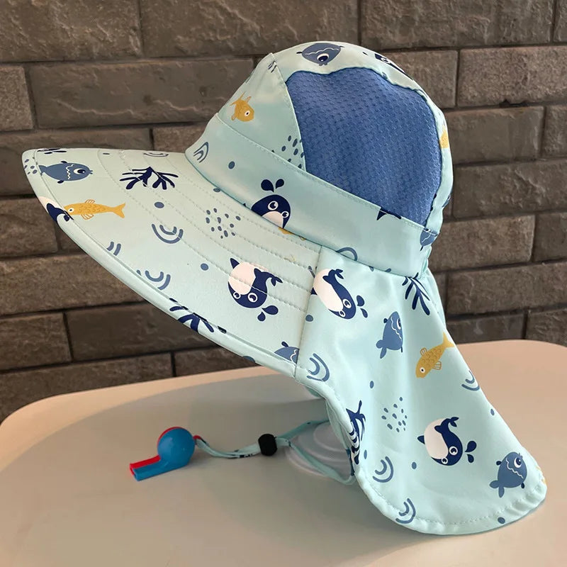 Kids UV Protection Sun Hat Large Brim Fisherman Cap
