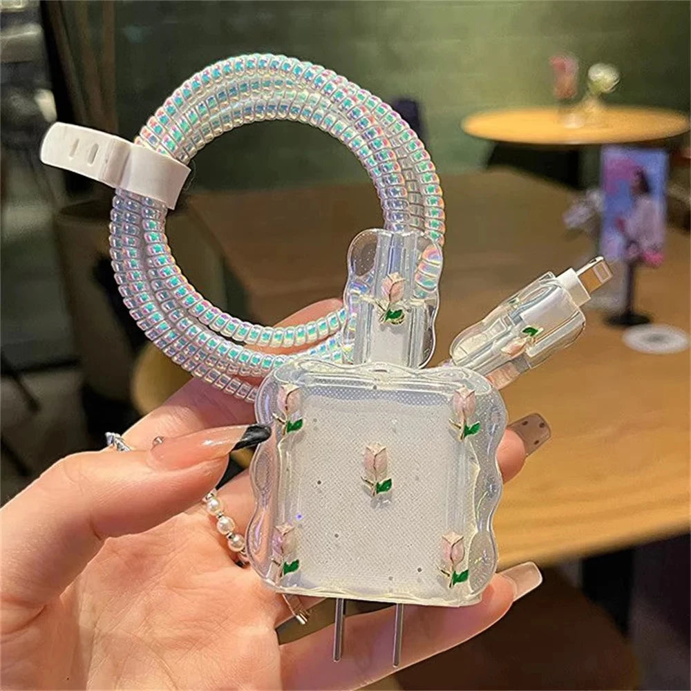 Cute Tulip Fast Charger Protector for iPhone 18W-20W